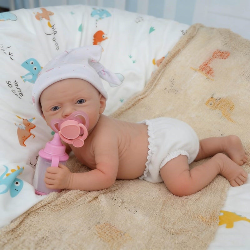 Mire & Mire Reborn Baby Dolls 12" Girl Micro Preemie Full Body Silicone Newborn Realistic Open Eyes Doll - Image 2