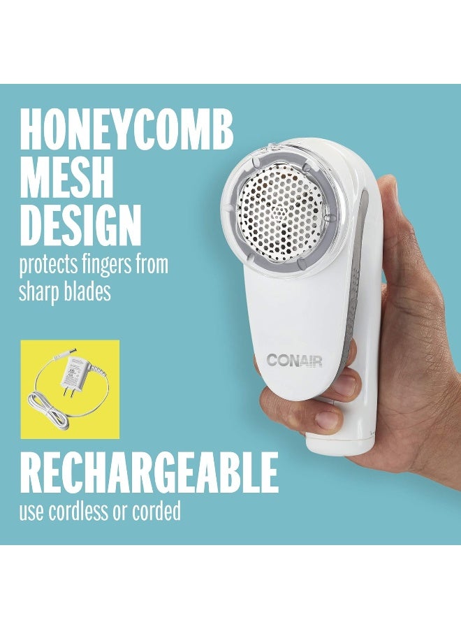 CONAIR Conair Fabric Shaver and Lint Remover, Rechargeable Portable Fabric Shaver, White  - Image 3