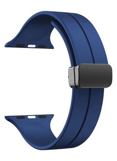 Silicone magnetic buckle strap suitable for Apple watch 42 or 44 or 45 or  49mm 7654321 generation