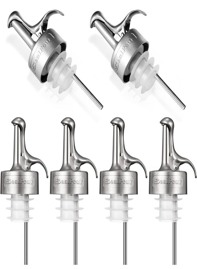 SealPour Olive Oil Spouts, Stainless Steel Pour Spout, Olive Oil Pour Spout for Dispenser, Pour Bottle Spouts, Suitable for Beverage,Vinegar and Sauce for Home Kitchen -6PCS - Image 1