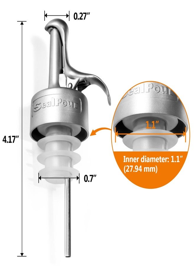 SealPour Olive Oil Spouts, Stainless Steel Pour Spout, Olive Oil Pour Spout for Dispenser, Pour Bottle Spouts, Suitable for Beverage,Vinegar and Sauce for Home Kitchen -6PCS - Image 2