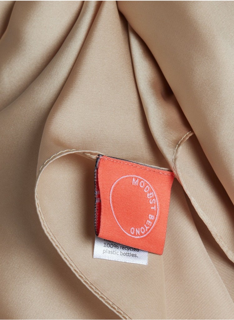 MODEST BEYOND - Luxury Gold Satin Hijab - Sustainable - Image 1