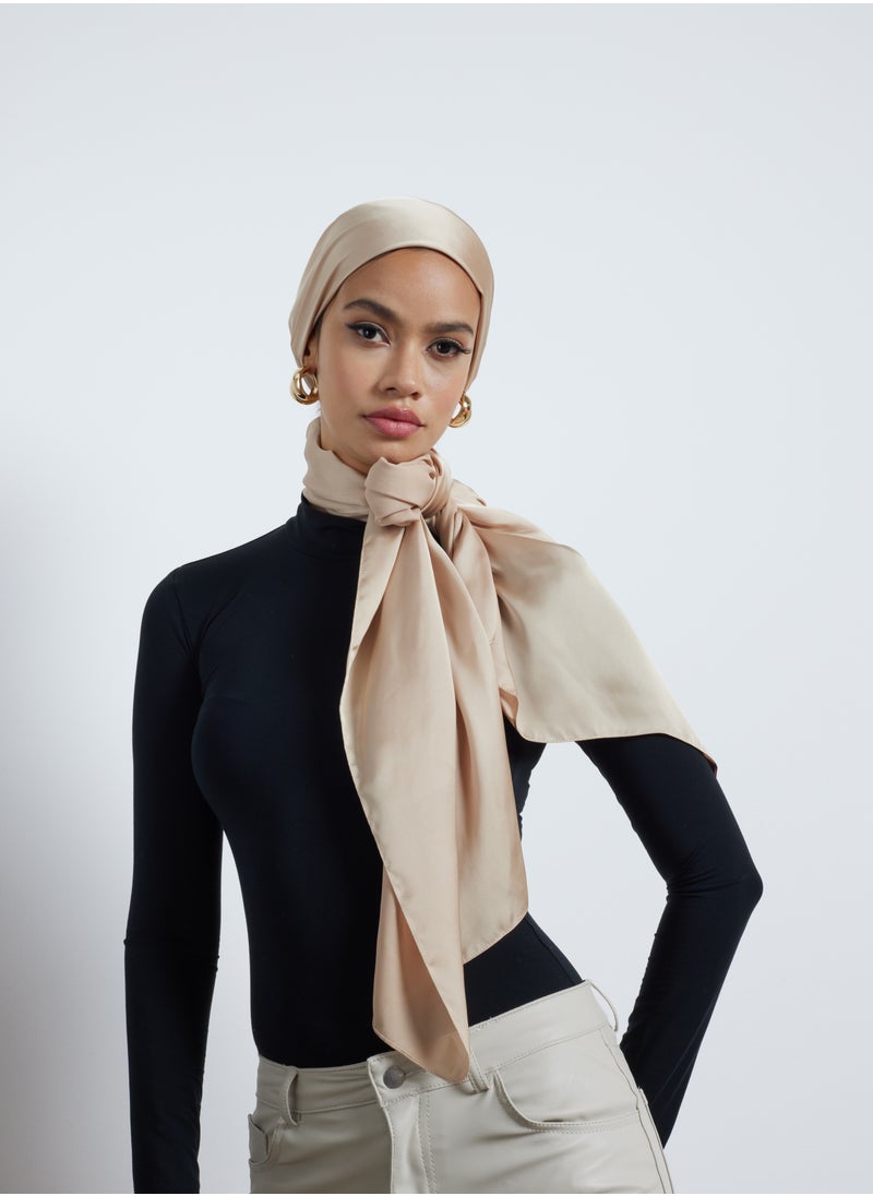 MODEST BEYOND - Luxury Gold Satin Hijab - Sustainable - Image 1