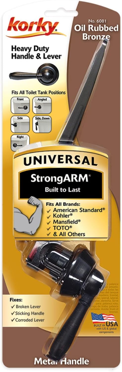 Korky 6081BP Strongarm Tank Lever Universal to Fit Front Angled Side Left and Right Mount Toilets OilRubbed Bronze Faucet Style - Image 4