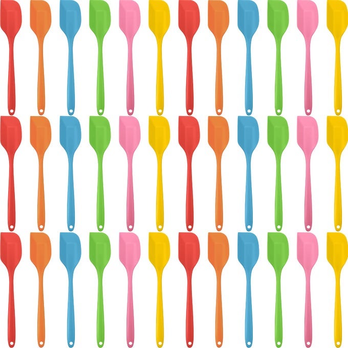 36 PCS MINI SILICONE SPATULAS BULK 83 INCH HEAT RESISTANT SCRAPERS RUBBER SPATULAS SEAMLESS DESIGN NON STICK FLEXIBLE FOR KITCHEN USE COOKING BAKING MIXING
