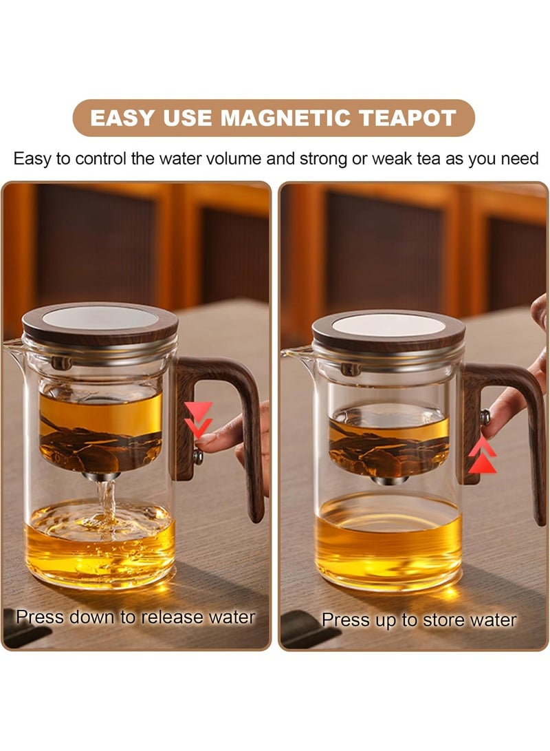 Magnetic Tea Pot, Enchanti TeaPot, Glass Teapot with Removable Infuser, Magnetic Loose Leaf Tea Steeper, Magic Witchcraft Tea Pot with Strainer for Water Separation, 20.3oz/600ml - Image 2