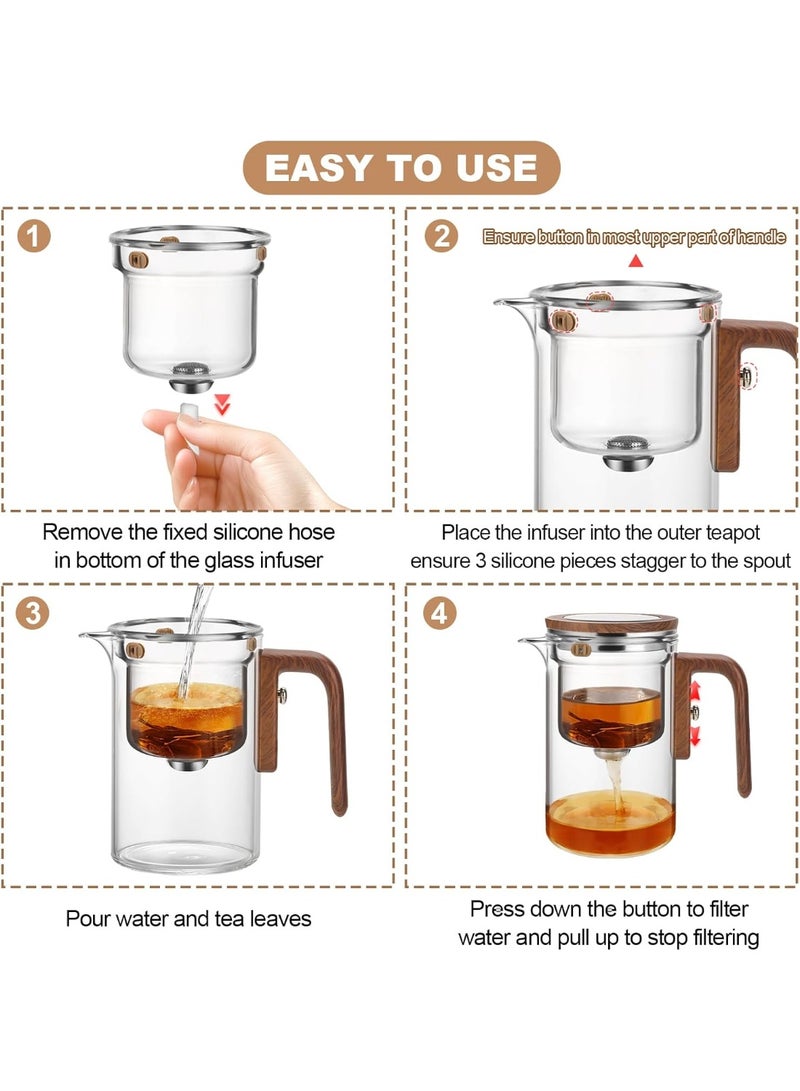 Magnetic Tea Pot, Enchanti TeaPot, Glass Teapot with Removable Infuser, Magnetic Loose Leaf Tea Steeper, Magic Witchcraft Tea Pot with Strainer for Water Separation, 20.3oz/600ml - Image 4