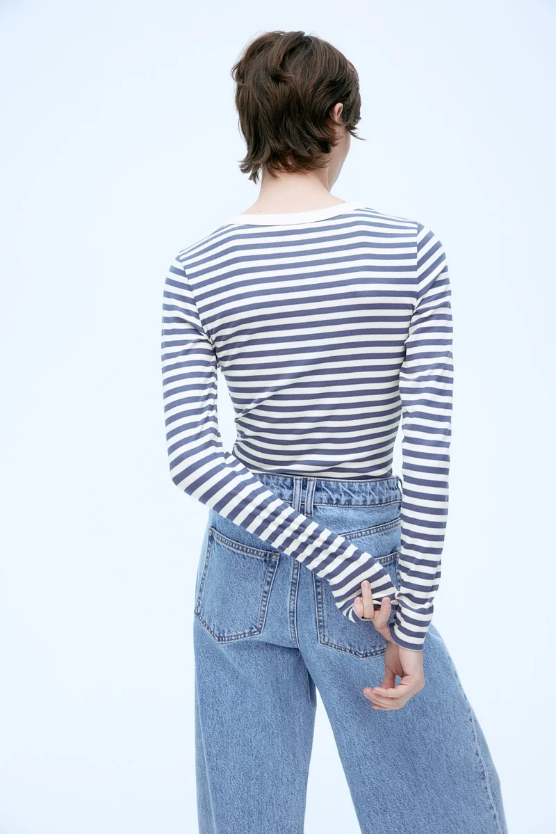 اتش اند ام Ribbed jersey top