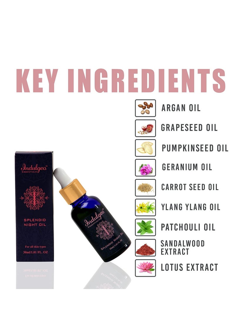 Indulgeo ESSENTIALS Indulgeo Essentials Splendid Night Oil for Face Anti Pigmentation Oil 30ml  - Image 2