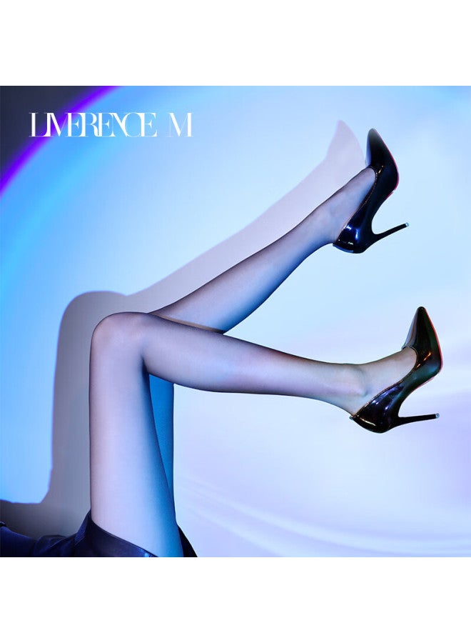 Limerence M Laimi Runsi High-waisted Seamless Ultra-thin Silky Pantyhose, Gray, M Size - Image 1