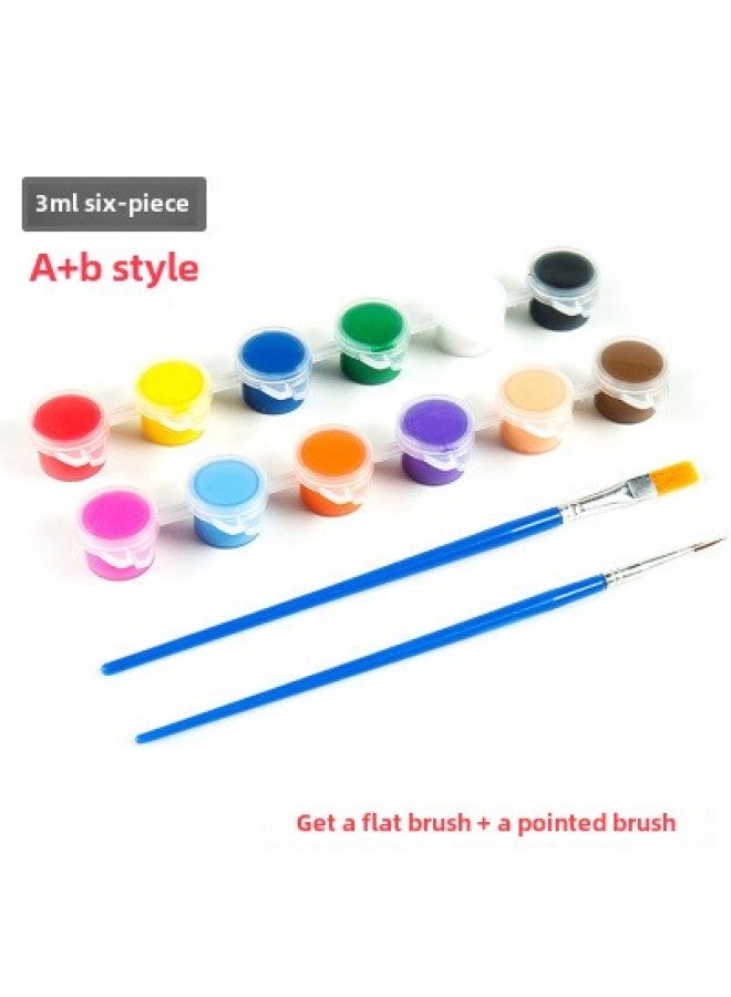 xozgdovg Wooden White Blank Hand Clapper Rattle Sand Hammer Percussion Instrument Children's Handmade DIY Painting Graffiti Coloring Material-Color:Six-piece 3mlA + B 【send Flat Head + Pointed Head】】 - Image 1