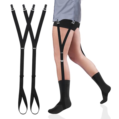 HOLD'EM Hold’Em Garter Grip Shirt Stays MADE IN USA Ultra Soft Plush Elastic with Durable Everlasting Garter Grips - Stirrup - Image 1