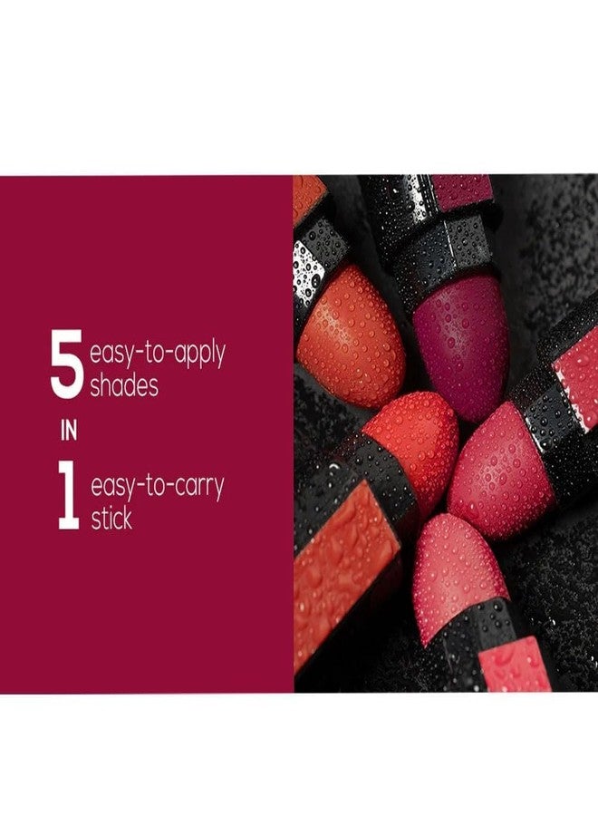 LESIGE 5 in 1 Lipstick 7.5gm - Five Shades in One -long Lasting, Matte Finish - Non Drying Formula With Intense Color Payoff - Compact & Easy to Use (Multicolor) - Image 4