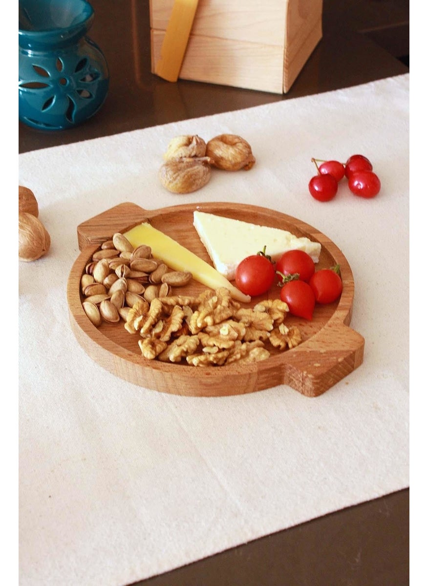 Raven Home Studio Set of 4 Solid Wood Snack Plate – Breakfast – Coffee – Fruit Presentation Plate  - Image 2