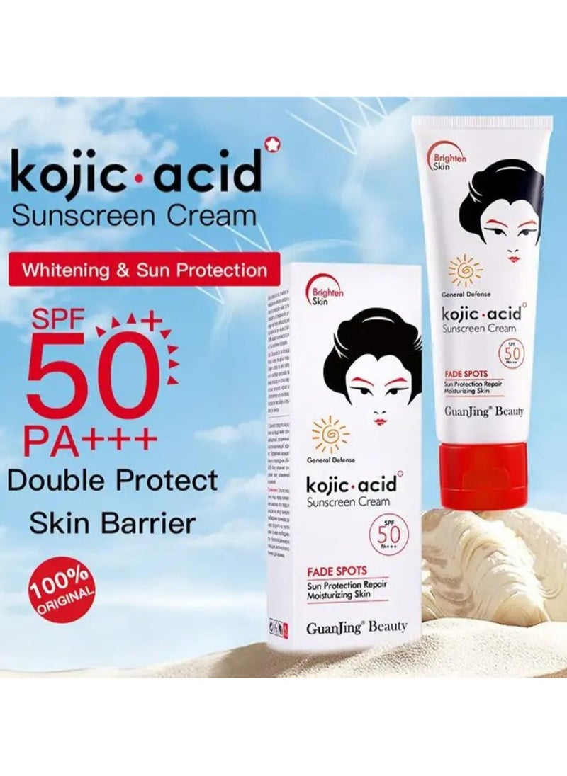 GuanJing Beauty Kojic Acid Sunscreen Cream SPF50 80g  - Image 2