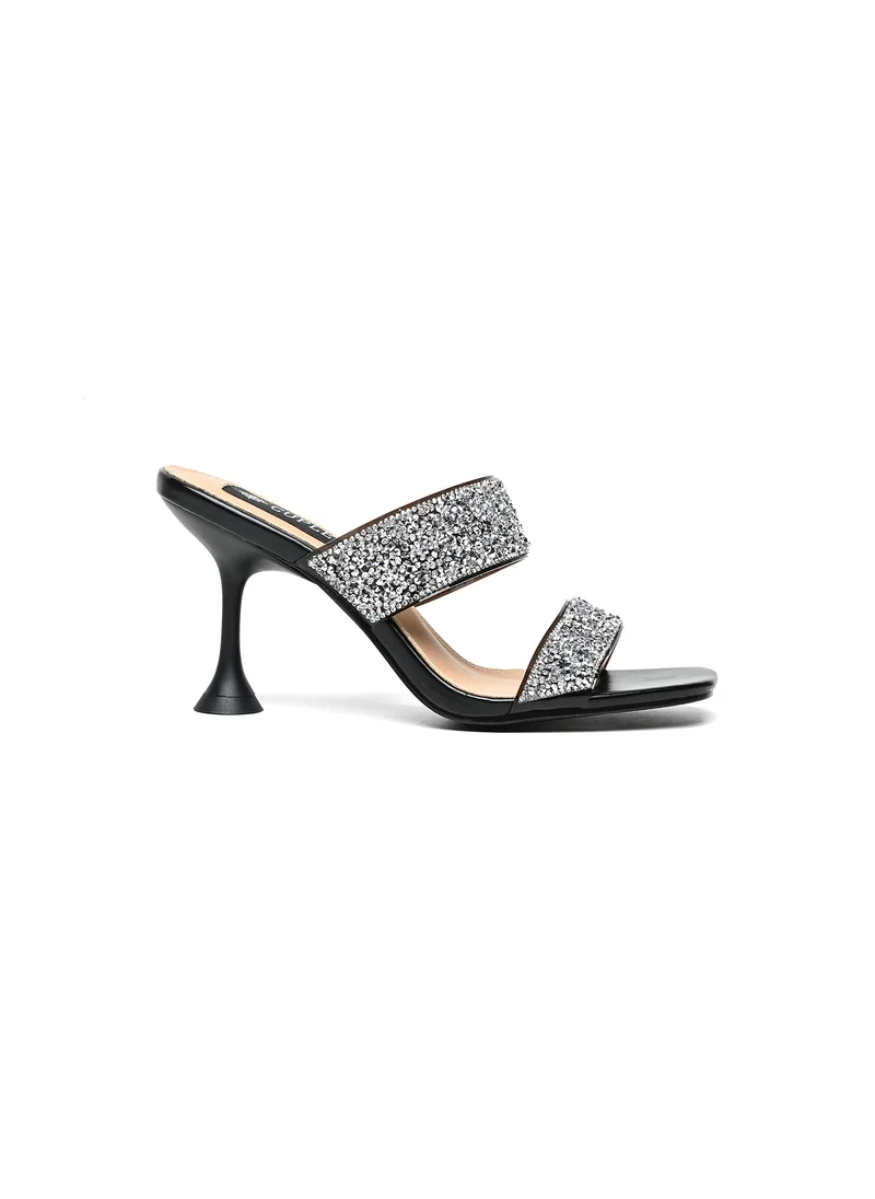 Cuple Comfort Double strap Embellished  Heeled Sandals
