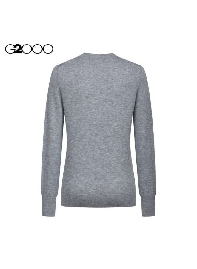 G2000 [sheep Wool Blend] Comfortable Long-sleeve Knit Sweater, Same Style As In Shopping Malls, For Autumn And Winter, Dark Gray, Size M - Image 1