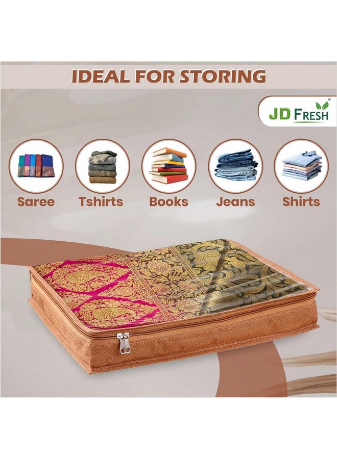 JD FRESH 12 Pcs Non-Woven Saree Covers For Storage/Saree Bags with Zip/Multi-Purpose Lehenga Storage Bag/Clothes Covers for Dresses/Sarees/Lehengas (16.5x13x3 Inch) - Image 3