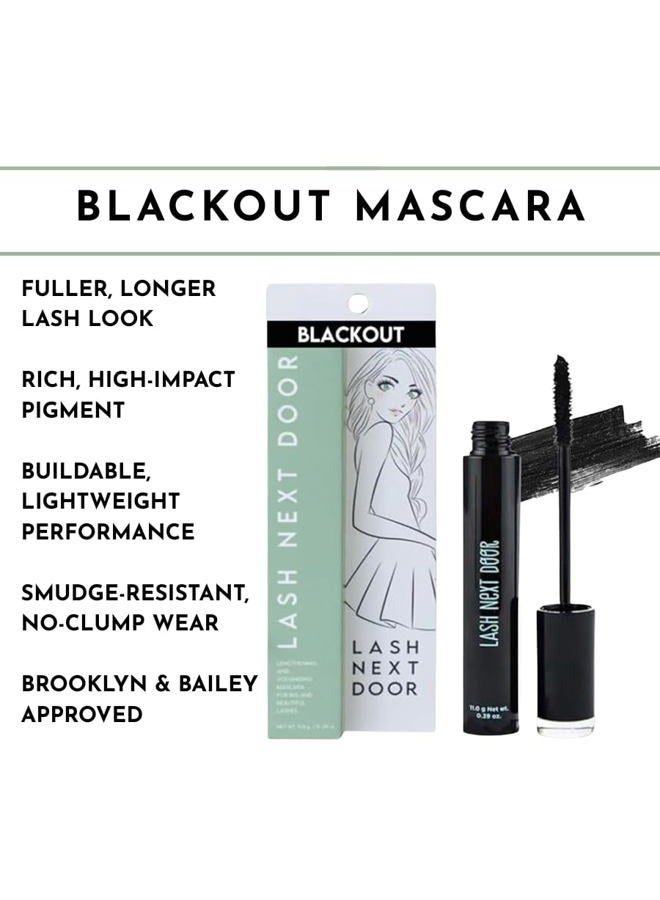 Lash Next Door Water Resistant Mascara Black Volume and Length - No Clump Volumizing Mascara for Thickening and Lengthening - Smudge Proof Lashes by Brooklyn and Bailey (2 Pack) - Image 2