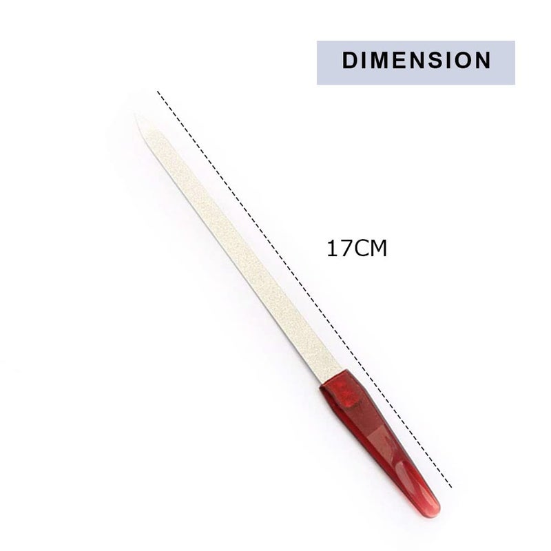 Tandem Nail Filer Stainless Steel Nail Filer Double Sided for Women and Men Heavy Duty Reusable Manicure Filer for Natural Nails Set Of 2 - Image 3