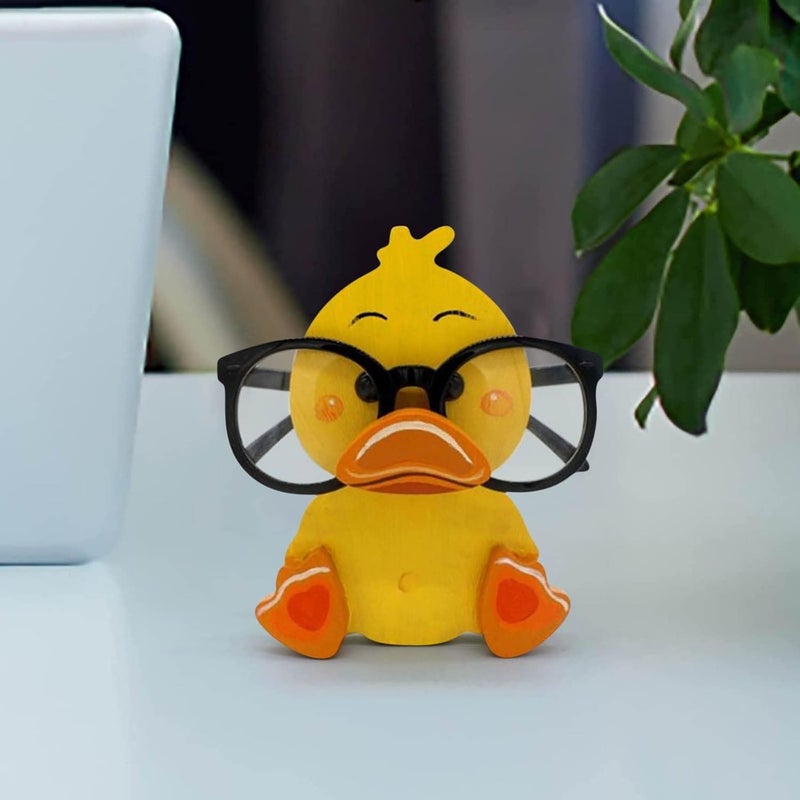 كلاراكو حامل نظارات حيوانات إبداعي، حامل نظارات حيوانات لطيف، حامل نظارات خشبي منحوت يدويًا، إطار نظارات شمسية للحيوانات الأليفة، رف عرض للنظارات للمنزل والمكتب والمكتب وطاولة بجانب السرير (E) - Image 1