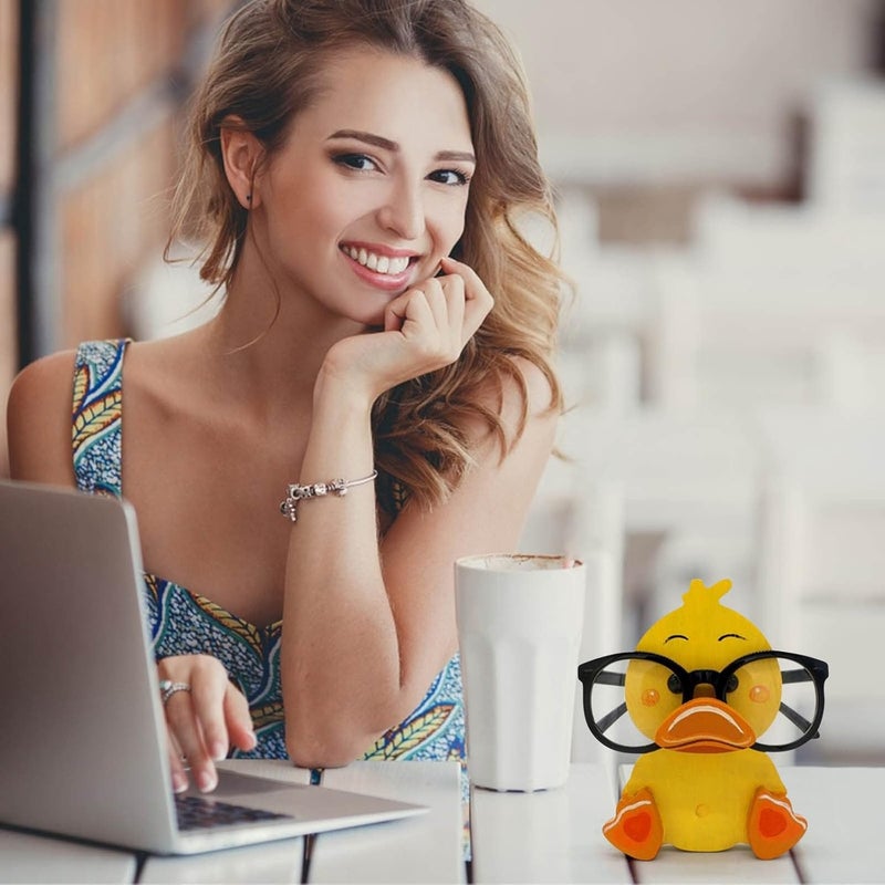 كلاراكو حامل نظارات حيوانات إبداعي، حامل نظارات حيوانات لطيف، حامل نظارات خشبي منحوت يدويًا، إطار نظارات شمسية للحيوانات الأليفة، رف عرض للنظارات للمنزل والمكتب والمكتب وطاولة بجانب السرير (E) - Image 5