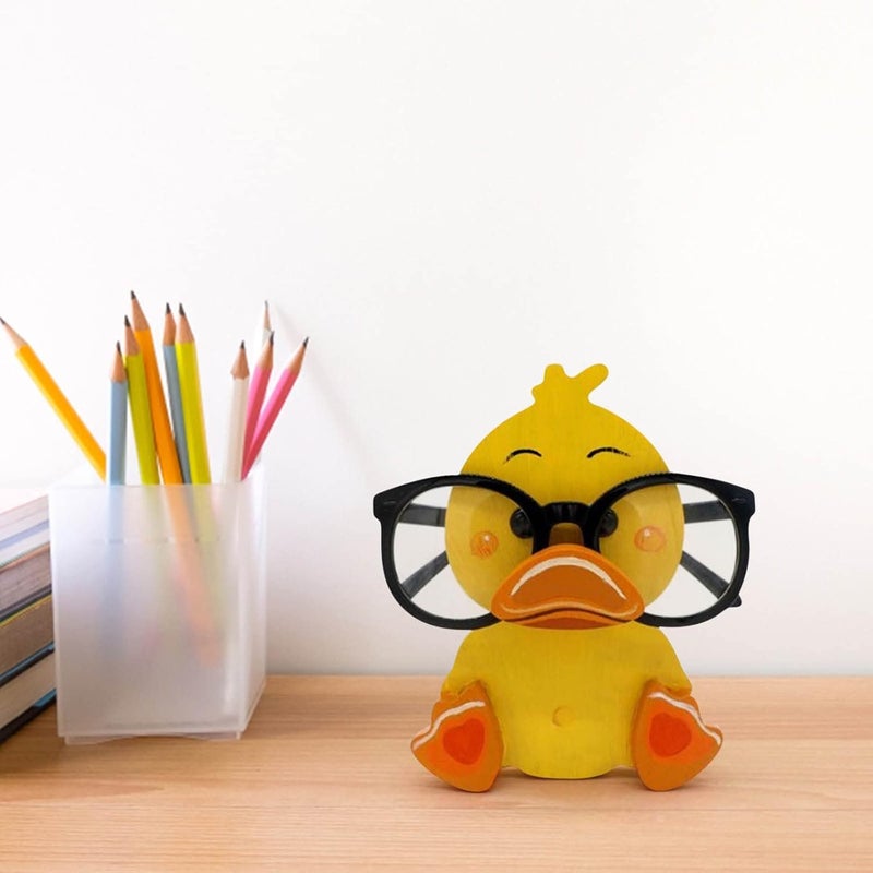 كلاراكو حامل نظارات حيوانات إبداعي، حامل نظارات حيوانات لطيف، حامل نظارات خشبي منحوت يدويًا، إطار نظارات شمسية للحيوانات الأليفة، رف عرض للنظارات للمنزل والمكتب والمكتب وطاولة بجانب السرير (E) - Image 3