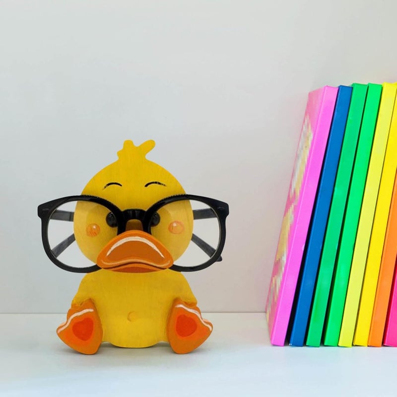 كلاراكو حامل نظارات حيوانات إبداعي، حامل نظارات حيوانات لطيف، حامل نظارات خشبي منحوت يدويًا، إطار نظارات شمسية للحيوانات الأليفة، رف عرض للنظارات للمنزل والمكتب والمكتب وطاولة بجانب السرير (E) - Image 4