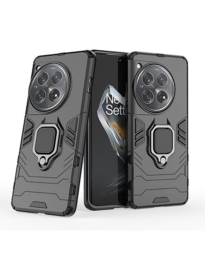 Compatible With OnePlus 12 Case, Hybrid Heavy Duty Protection Defender Kickstand Armor Case Cover, Anti-Fall Drop Protection, Shockproof Case , Black - Image 1