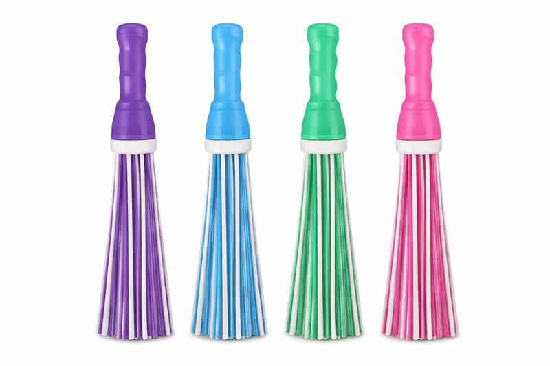 FRESHOME Heavy Duty Kharata Plastic Broom| 250 Gm | 22Inches With 60 Bristles | Wet & Dry Floor Cleaning Fiber Broom Hard Bristle Broom Stick For Home And Floor Scrubbing In Bathroom (3), Multicolor - Image 5