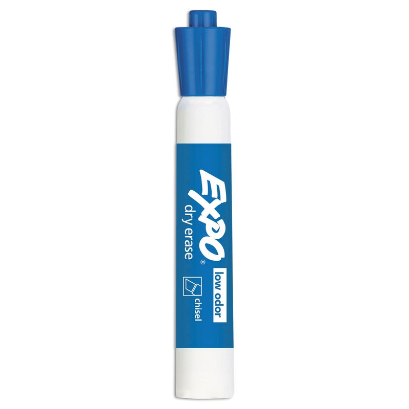 EXPO Low Odor Dry Erase Markers, Chisel Tip, Blue, 12 Count - Image 4