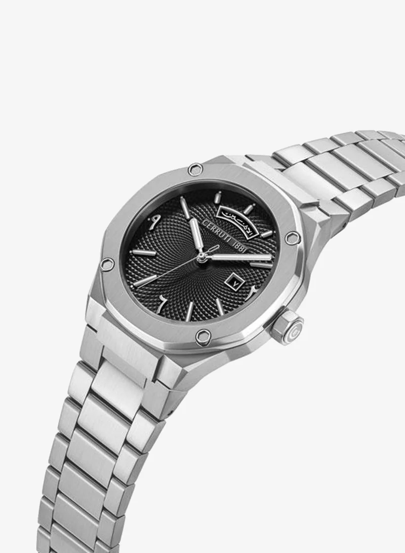 CERRUTI 1881 Razzuolo 41mm Black Dial Stainless Steel Bracelet Analog Watch For Men