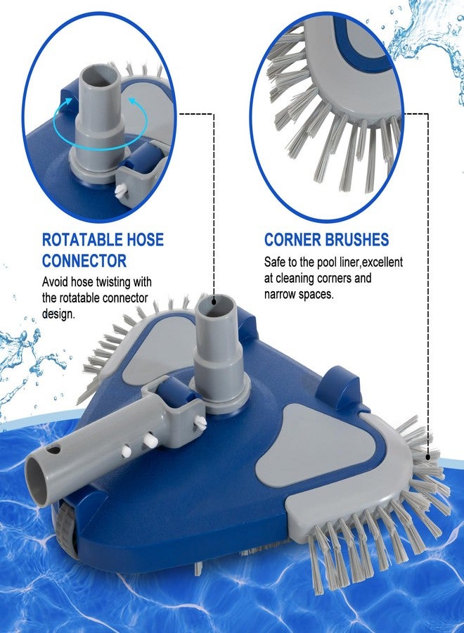 POOLAZA Pool Vacuum Head, Weighted Pool Vacuum Head with 1-1/4'',1-1/2'' Swivel Hose Connection, Bottom & Side Brushes, Pool Vacuum Heads for Inground Pools, Above Ground Pools & Vinyl Lined Pools - Image 2