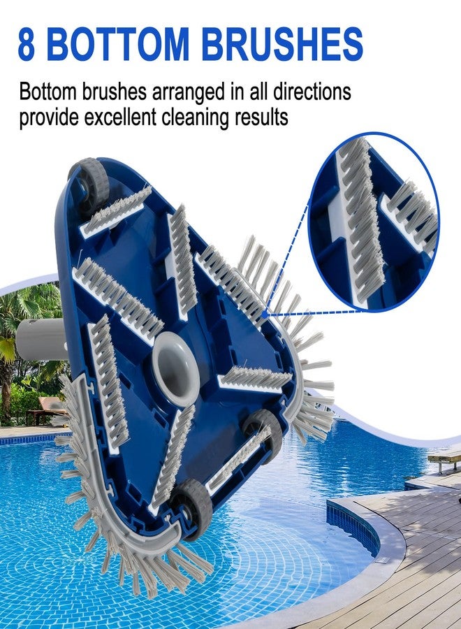 POOLAZA Pool Vacuum Head, Weighted Pool Vacuum Head with 1-1/4'',1-1/2'' Swivel Hose Connection, Bottom & Side Brushes, Pool Vacuum Heads for Inground Pools, Above Ground Pools & Vinyl Lined Pools - Image 3
