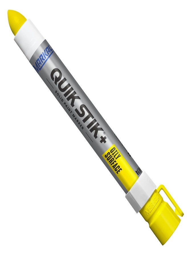 Markal 28881 - Quik Stik + Oily Surface Solid Paint Marker for Marking Oily, Wet, Dry, Smooth & Rough Surfaces, Twist-Up Knob, Fast Drying, Weather & UV-resistant, Yellow Color (12 Pk), Made in USA - Image 1