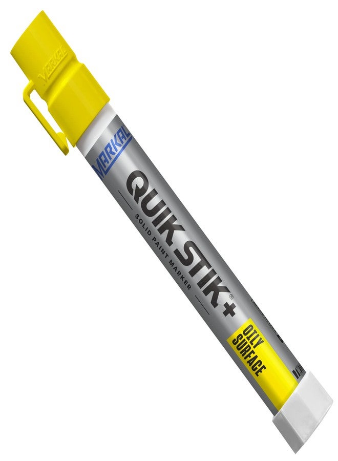 Markal 28881 - Quik Stik + Oily Surface Solid Paint Marker for Marking Oily, Wet, Dry, Smooth & Rough Surfaces, Twist-Up Knob, Fast Drying, Weather & UV-resistant, Yellow Color (12 Pk), Made in USA - Image 3