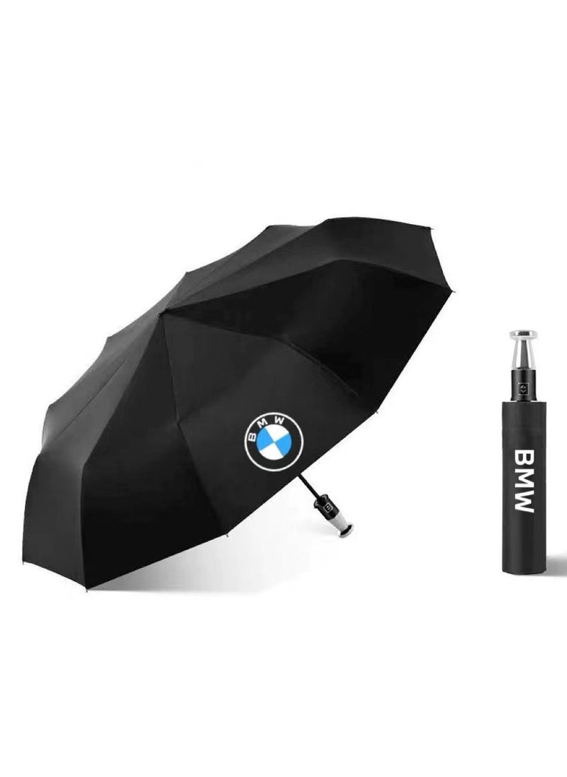 BMW - 4S BMW Auto Business Automatic Tri-fold Umbrella One-click Opening and Folding Gift Umbrella - Image 1