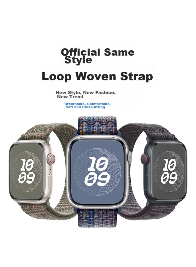 Bho مناسب لساعة Apple Watch Band، ساعة Apple Watch S10/ultra2 الجديدة، iwatch S9/s8/7/6/se، حزام النايلون Loop-back من الموسم السابق - Image 2