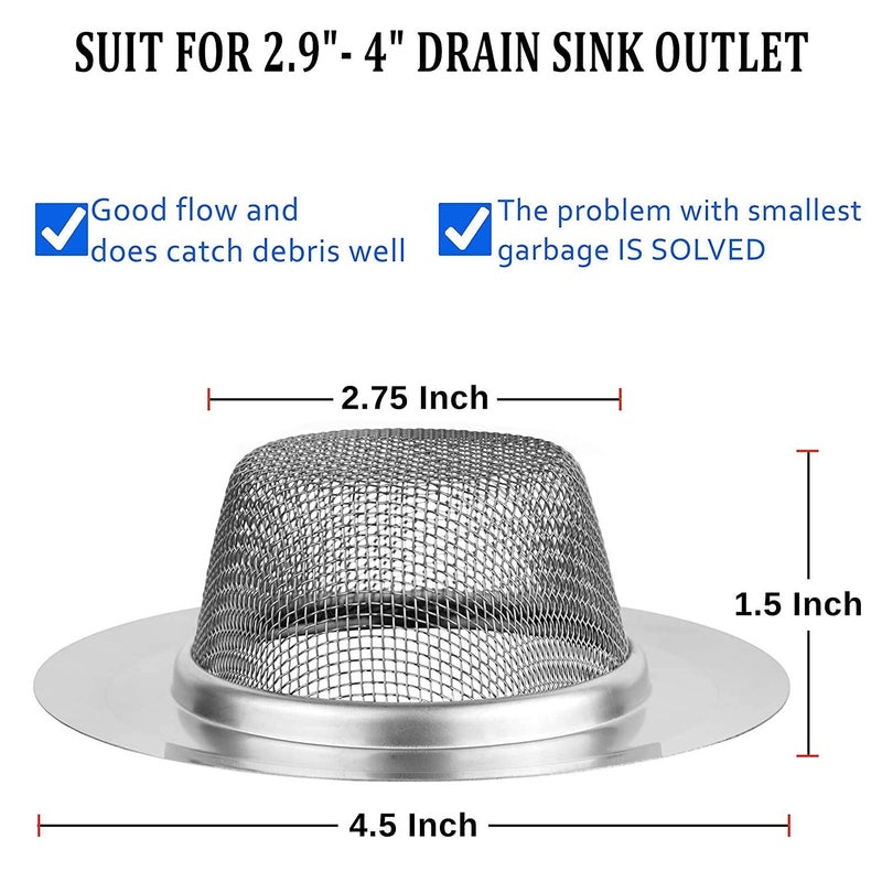Kuber Industries Stainless Steel Strainer Kitchen Drain Basin Basket Filter Stopper Drainer Sink Jali 113 cm SilverKUBMART3314 - Image 4