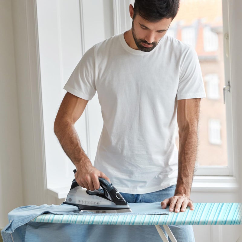 BNDX 15"x54" Ironing Board Cover â€“ Aqua Plaid Design, Thick Padding with 2" Elastic Edge & Dual Buckles, Durable, Scorch & Stain Resistant - Image 3