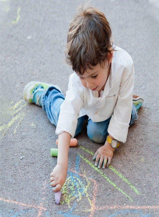 feela Sidewalk Chalk, 162 Pack 18 Colors Sidewalk Chalk Set For Kids Jumbo Chalk Bulk, Great for Kids Family, Paint on Sidewalk Wall School Driveway Blackboard Street Playground - Image 5