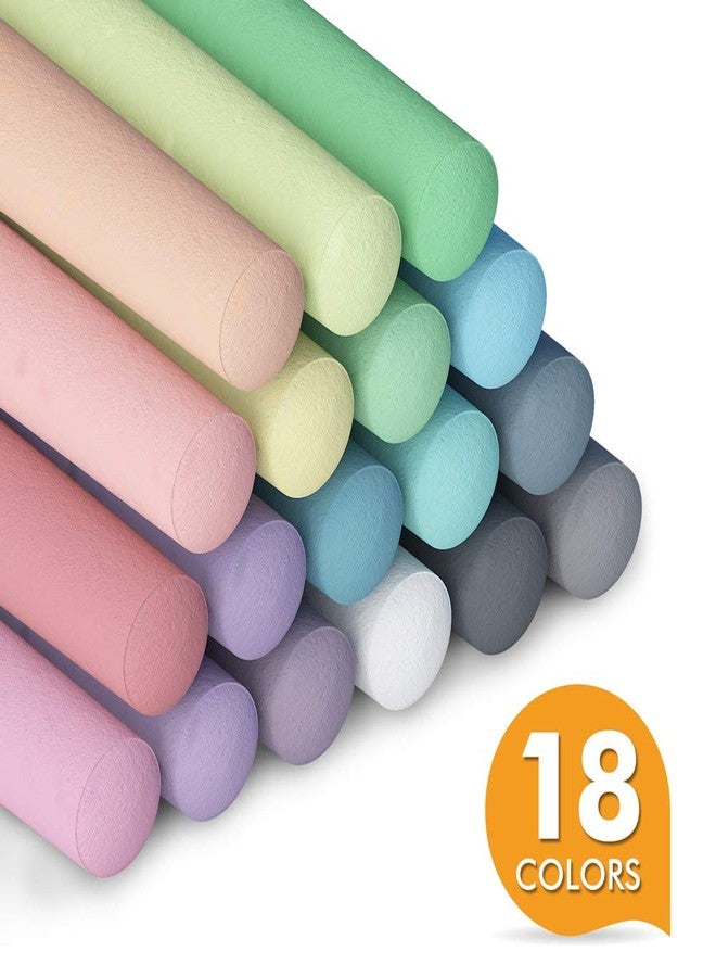 feela Sidewalk Chalk, 162 Pack 18 Colors Sidewalk Chalk Set For Kids Jumbo Chalk Bulk, Great for Kids Family, Paint on Sidewalk Wall School Driveway Blackboard Street Playground - Image 2