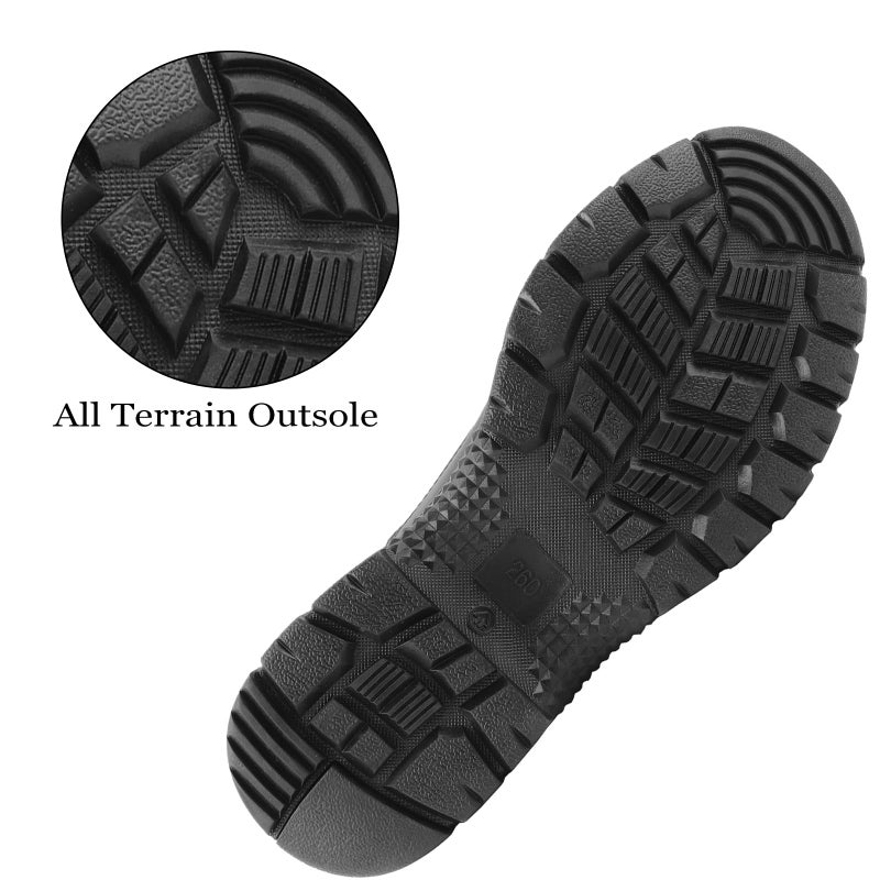 LUDEY Tactical Boots for Men Anti-Slip Comfortable Breathable Military Duty Combat Police Boots for Outdoors Hiking & Work Black 10.5US - Image 5