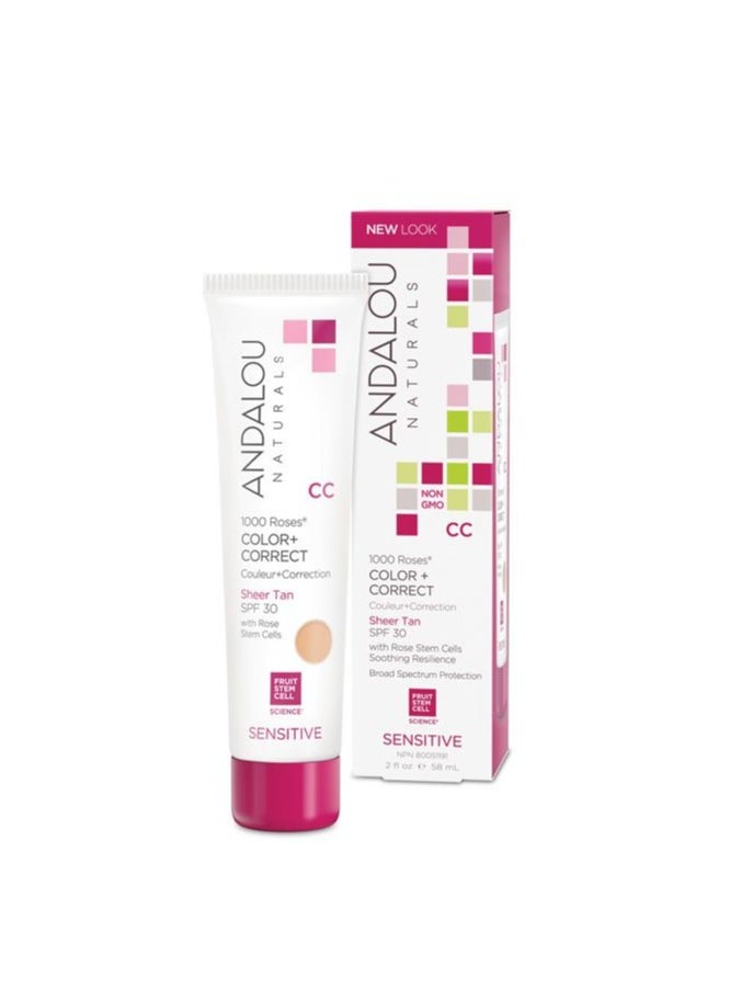 Andalou Natural Andalou 1000 Roses CC (SPF 30) Color + Correct Sheer Tan 58 ml  - Image 1