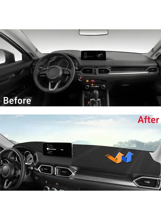 Black Flannel Dashboard Cover Mat for Mazda CX5 2017 2025 LHD - Image 3