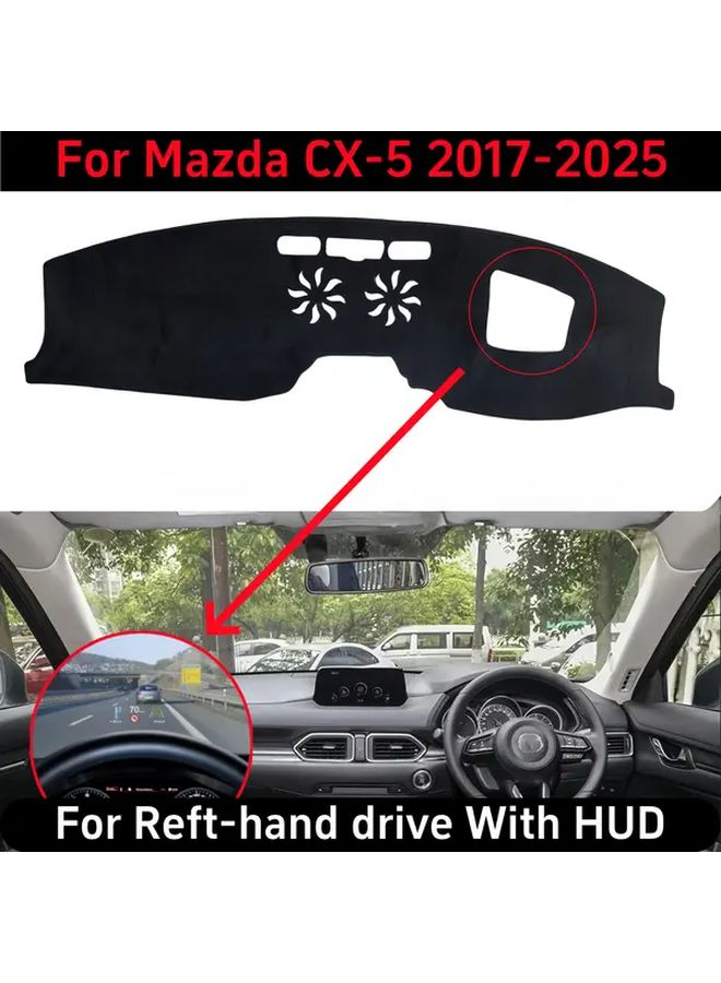 Black Flannel Dashboard Cover Mat for Mazda CX5 2017 2025 LHD - Image 4