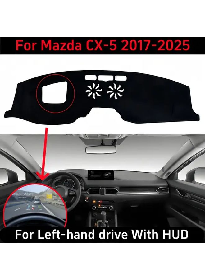 Black Flannel Dashboard Cover Mat for Mazda CX5 2017 2025 LHD - Image 5