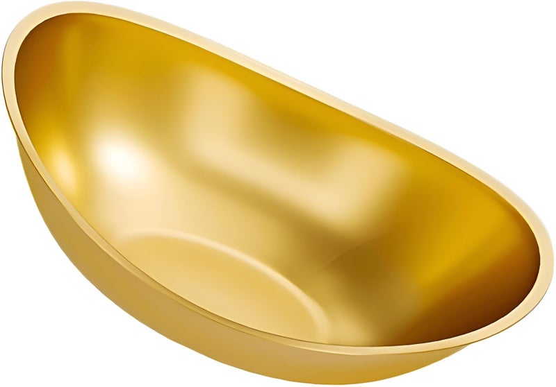 SHREESAMP Ingot Shape Stainless Steel Mixing Bowl for Home Kitchen Gold Soup Salad Bowl MultiPurpose Bowl for Noodles Rice Snacks Party Serving Cooking Baking Dessert Food Storage Containe - Image 1