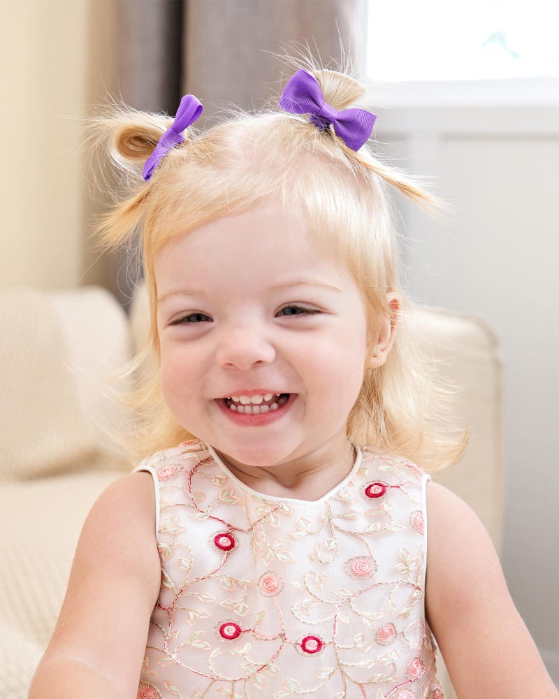 jollybows 40PCS 2 Inches Baby Girls Hair Bows Ties Mini Boutique Elastic Hair Rubber Ribbon Hair Band Accessories for Kids Toddlers Infants (40 PCS), Multi-colored - Image 5