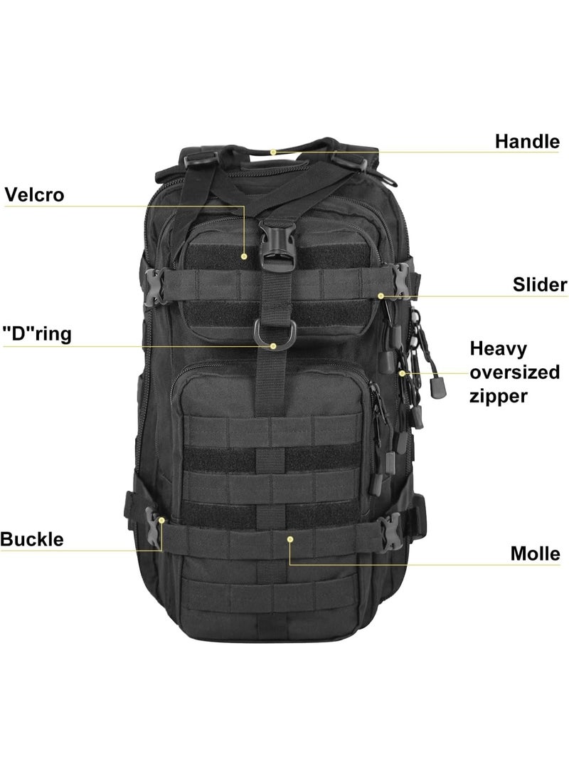 Bukela Small Military Tactical Backpack 30L Assault Backpack Tactical Bag for Outdoor,Hiking, Camping Travel (Black) - Image 5